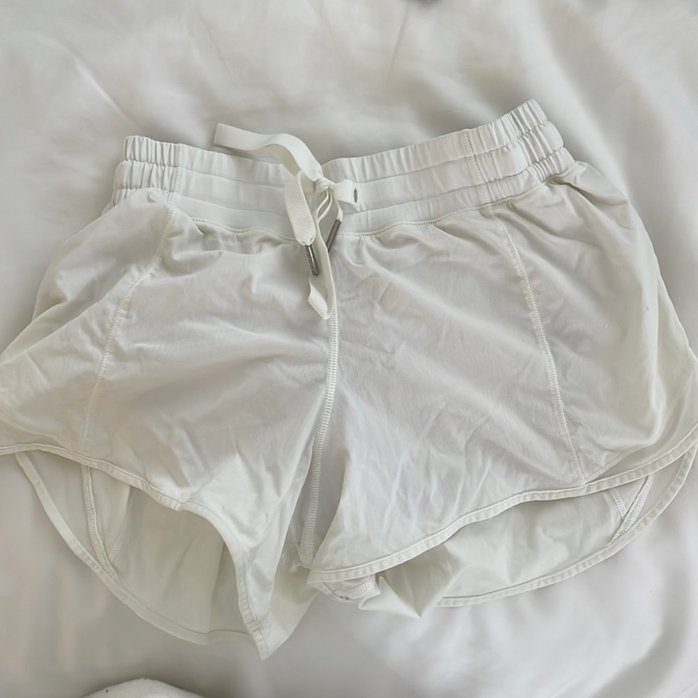 Lululemon White Biker Running Short